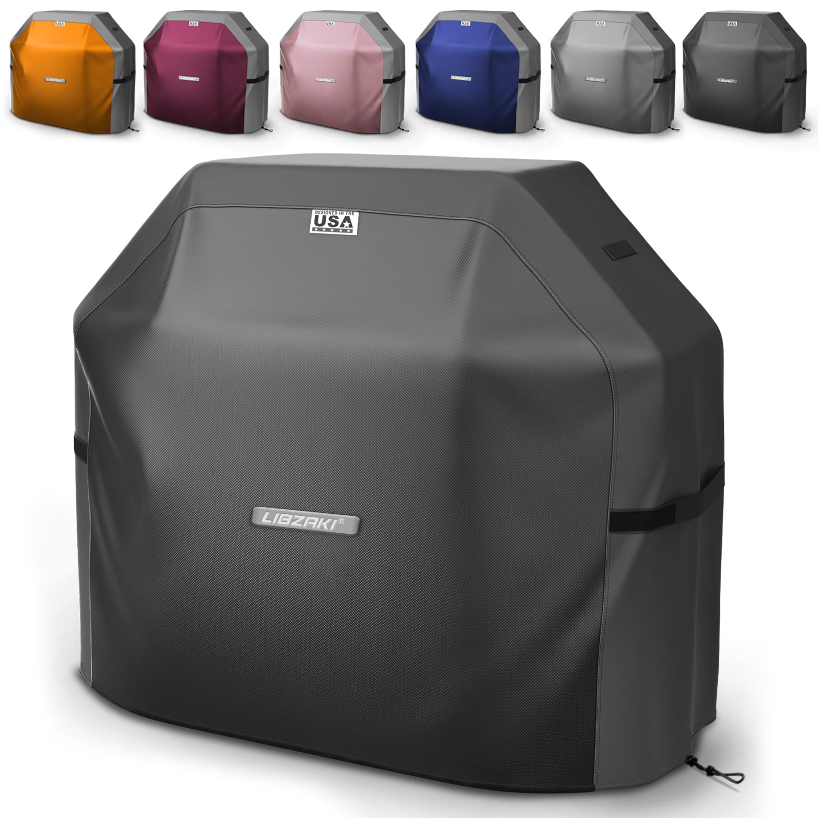 LIBZAKI - Copertura per barbecue 420D, impermeabile, resistente alle intemperie, antistrappo, anti-UV, resistente allo sbiadimento, copertura per griglia a gas per Weber, Char Broil, Nexgrill, ecc