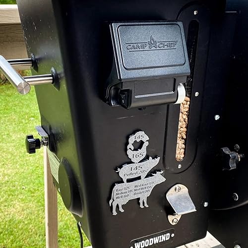 Miniatura 7 de Imán de temperatura de carne de metal con tiempo de cocción interno, tabla de temperatura de animales de carne de barbacoa, pollo, carne de res,