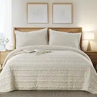 KASENTEX Conjunto de colcha de veludo luxuoso, 3 peças, tamanho grande, colcha de cama macia com 2 fronhas, cobertor leve para cama, design elegante, lavar à máquina para todas as estações, cáqui