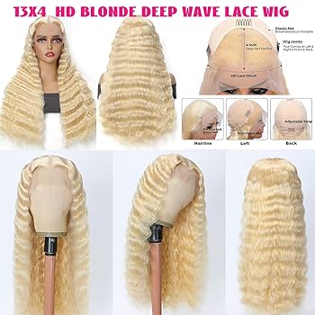 Amazon.com : Smavida Blonde Curly Lace Front Wigs Human Hair