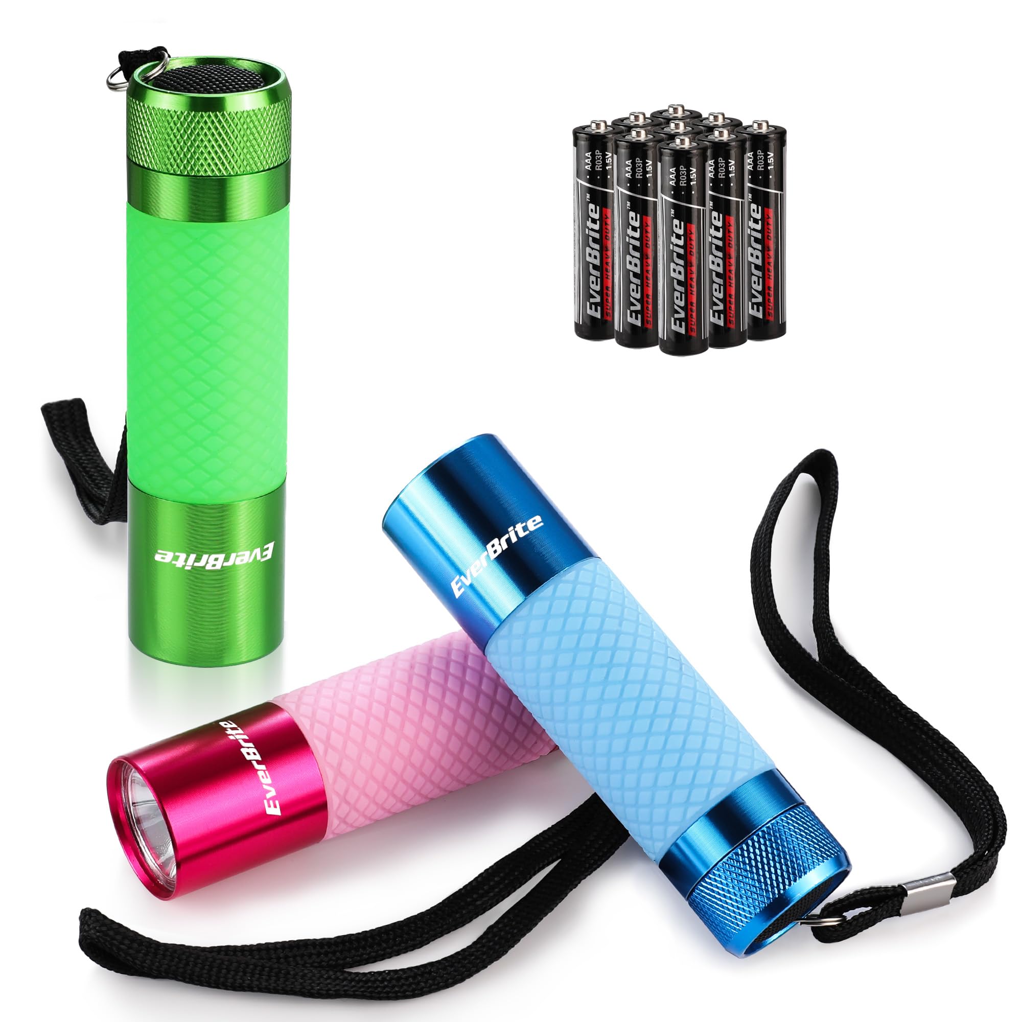 EverBrite 3-Pack Mini LED Torch, Glow in Dark Flashlights