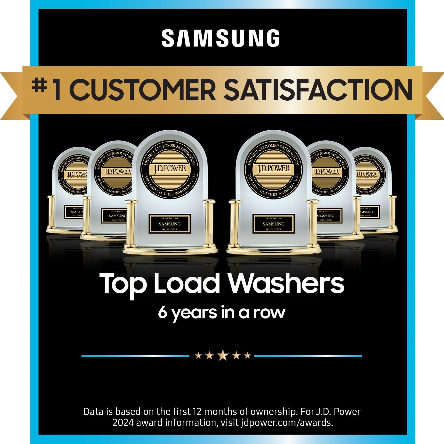 Samsung 4.7 Cu Ft Top Load Washing Machine Bundle with Built-In WaterJet Faucet, Self Clean, Low Vibration Quiet Wash, Smart Wi-Fi, Includes Hoses & 1-Year CPS Protection