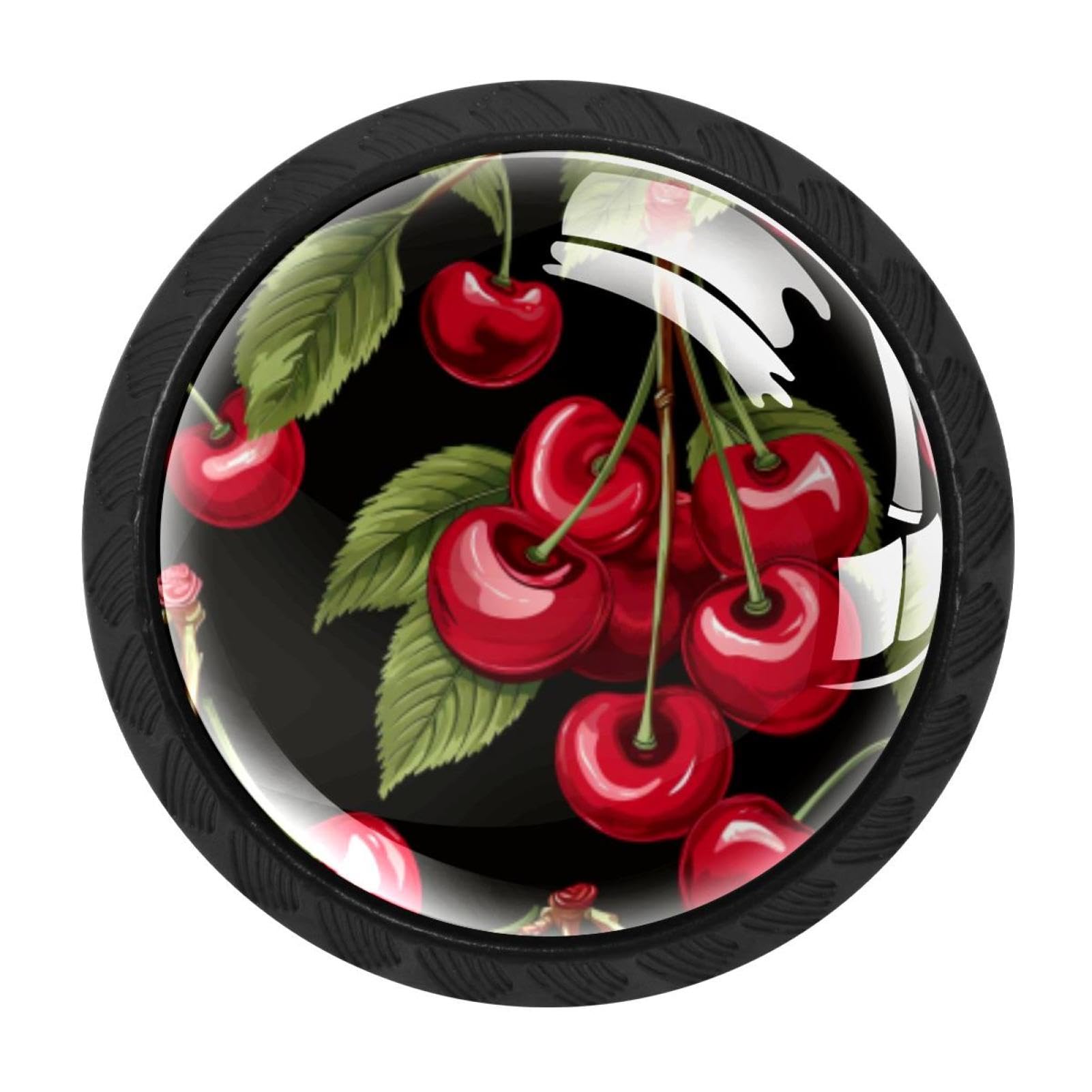 CHENZZZZ 4 Pieces Kitchen Cabinet Drawer Dresser Door Knobs Pulls Handles, Cherry