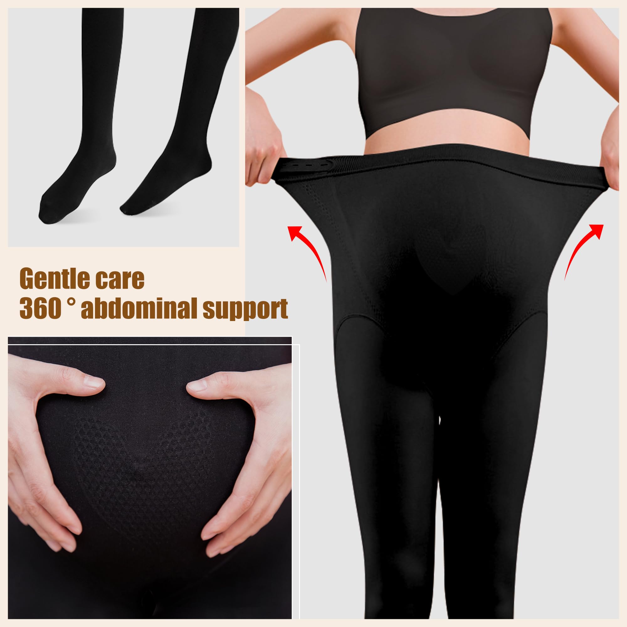 beifon Umstandsstrumpfhose 100 DEN, Blickdicht Umstands Strumpfhose Schwangerschaft Umstandsmode Umstandsleggings Schwangerschaftsstrumpfhose leggings für Schwangere(150 g, Schwarz)