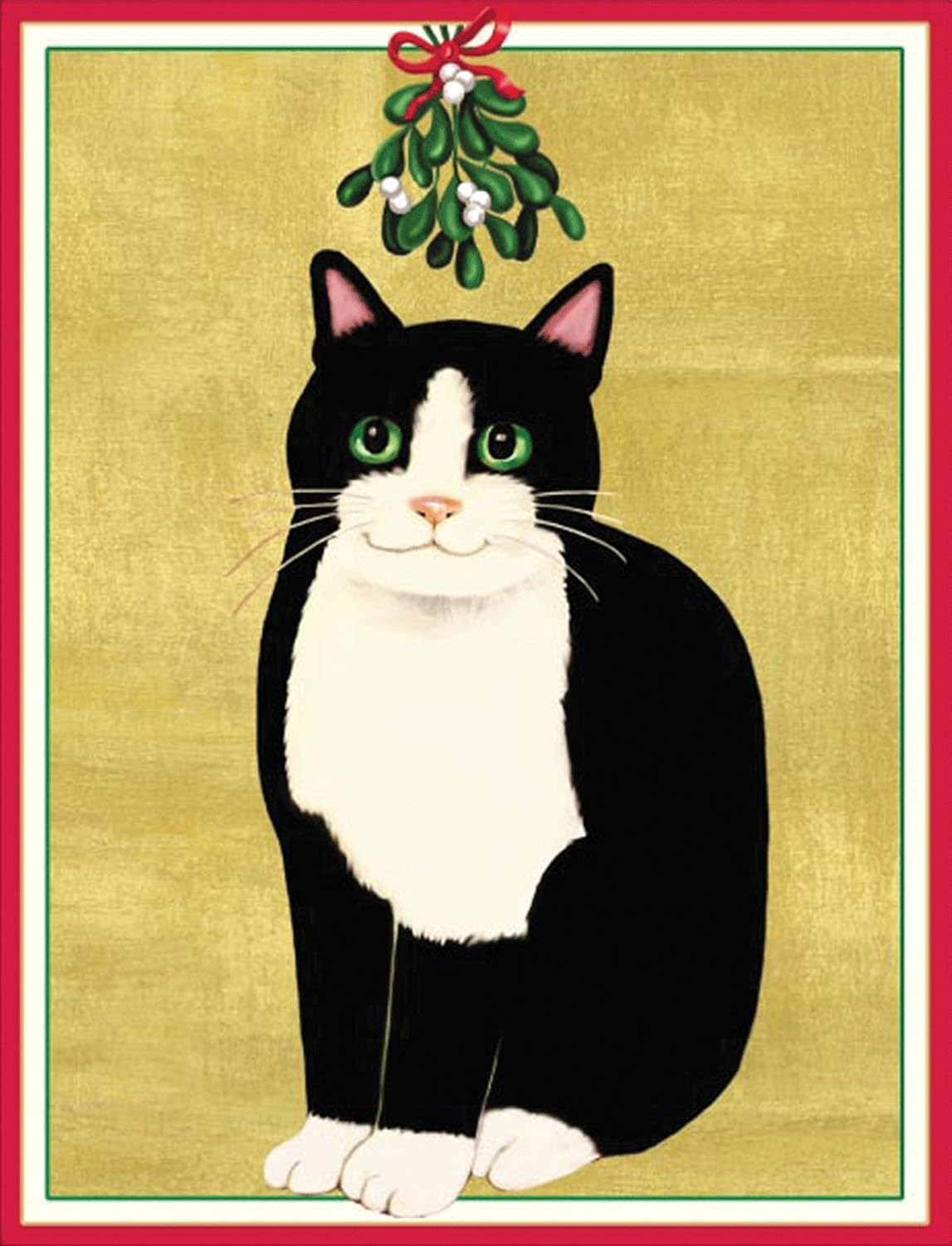 Entertaining with Caspari Cat with Mistletoe Christmas