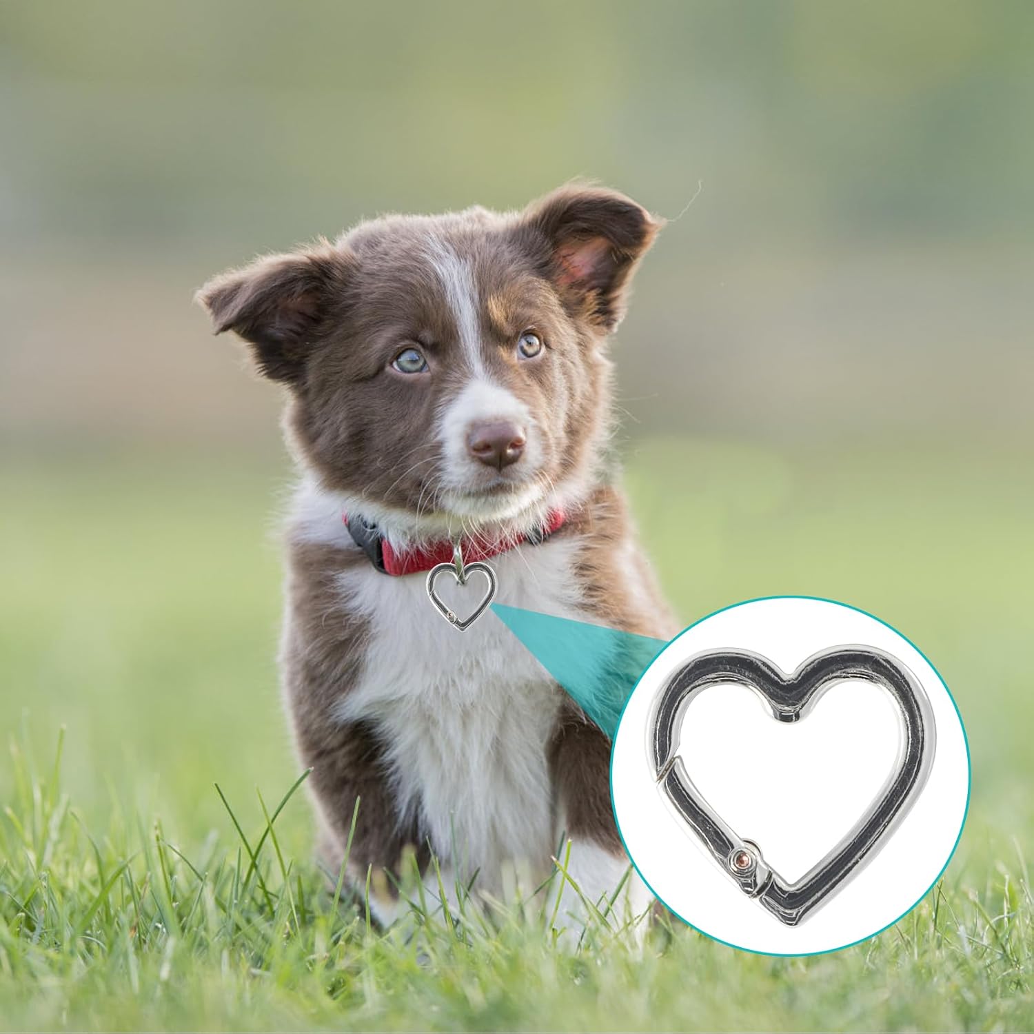 8 PCS Heart Carabiner,Heart Keychain Clip,Cute Carabiner Clip,Zinc Alloy Heavy Duty Heart Shaped Carabiner,Suitable for Camping,Hiking,Fishing Trips (Bright Silver + Gun Black) - Image 6