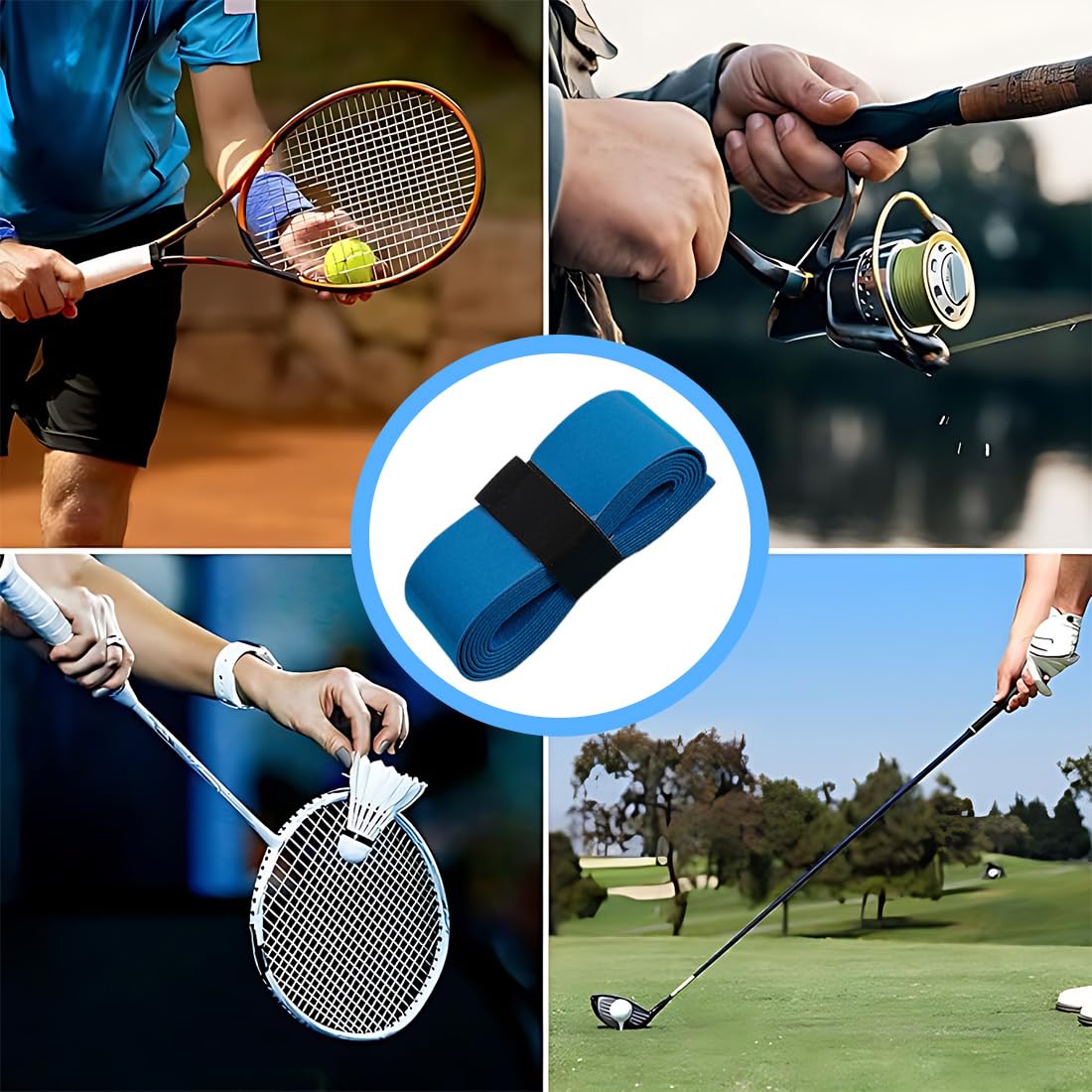 Set Overgrip Colorati per Racchetta da Tennis - Grip Viscoso Anti-Sudore