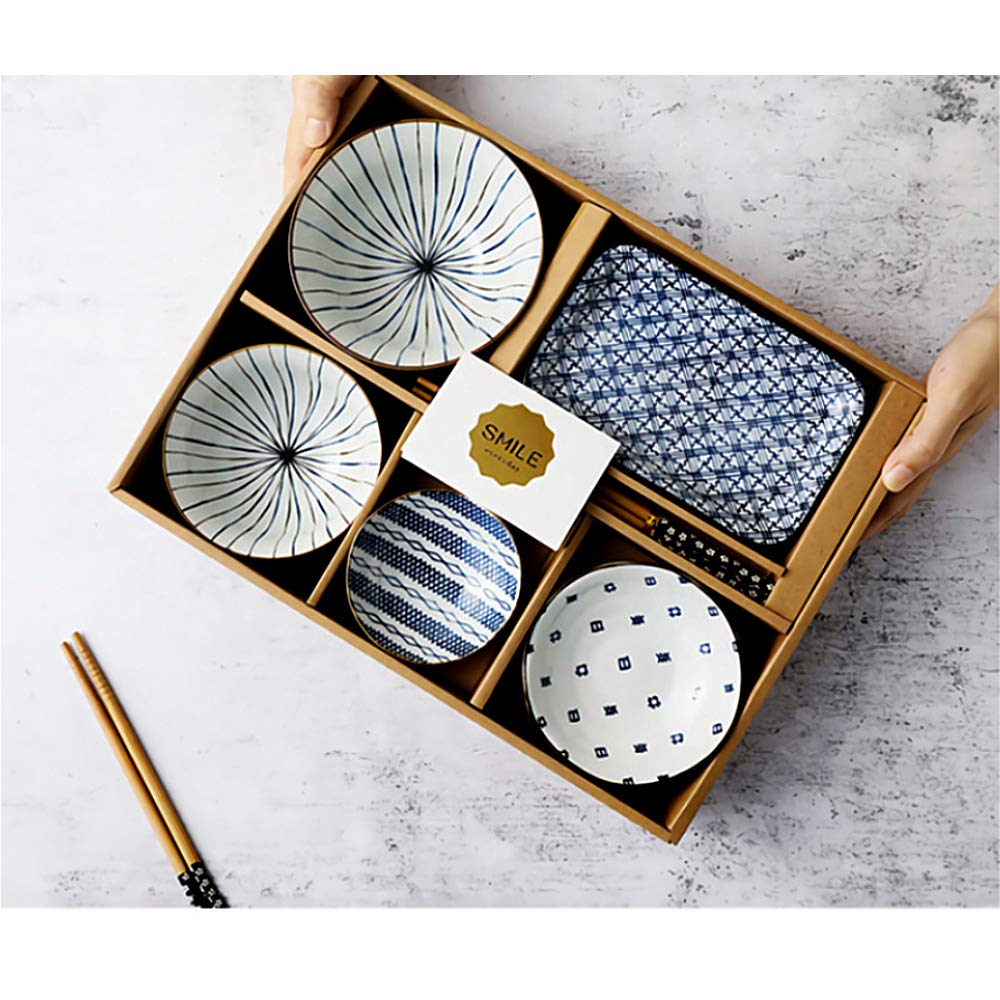 Japoński zestaw naczyń porcelanowych do sushi, 6-częściowy zestaw, styl 4