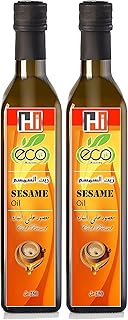 زيت الطهي من إيكو هيلثي، زيت سمسم سائل للطبخ، سعة 250 مل، عبوة من قطعتين