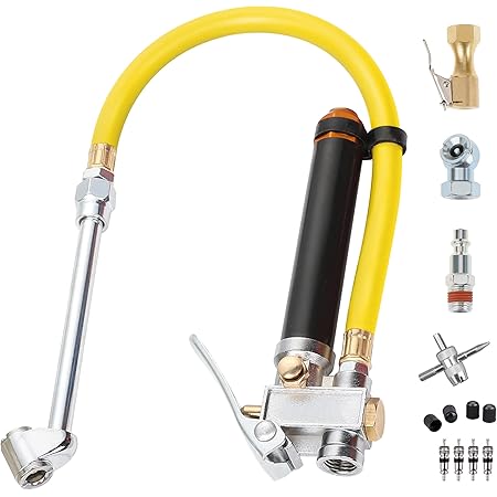 Accurate Pressure Tool Milton S-976 Dual Head Tire Chuck Service Gauge - Reads 10 To 160 PSI, Made In USA Milton Tire Inflator With Gauge