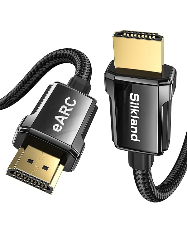 Silkland 8K HDMI ARC/eARC Cable 2.1 for Soundbar 6.6ft, 8K@60Hz 4K@120Hz High Speed HDMI Cord for Home Theater, 48Gbps, Dolby Atoms, DTS:X Compatible for Vizio Samsung Bose Sound bar, UHD TV, Blu-ray by Silkland - Used condition - US$10.08