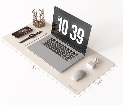 Miniatura 10 de RENMTURE Alfombrilla de escritorio, piel sintética, grande, para mouse para oficina y trabajo en casa, almohadilla de juegos, protector de