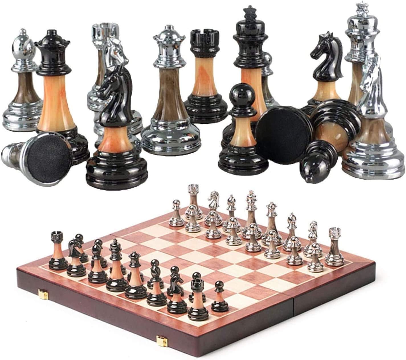 Set High-Grade Gift International Travel Game Folding Wooden Chessboard Pieces Chessman Casual Puzzle Party