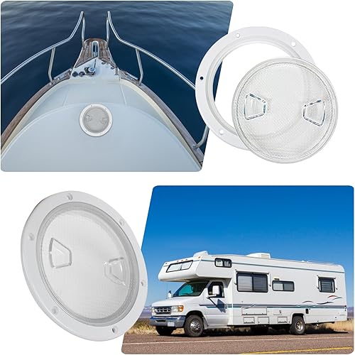 Miniatura 6 de Escotilla de barco de 4 pulgadas6 pulgadas7.2 pulgadas, placas redondas antideslizantes de inspección con cubierta desmontable transparente,