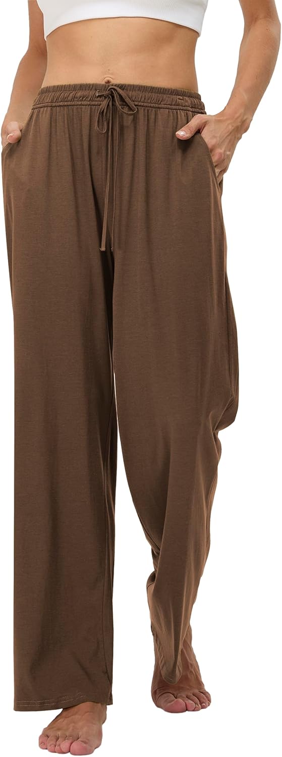 Women's Cotton Pajamas Pants Wide Leg Casual Modal Loose Fit Sleep Soft Comfort Flowy Lounge Pj Bottom with Pockets - Image 4