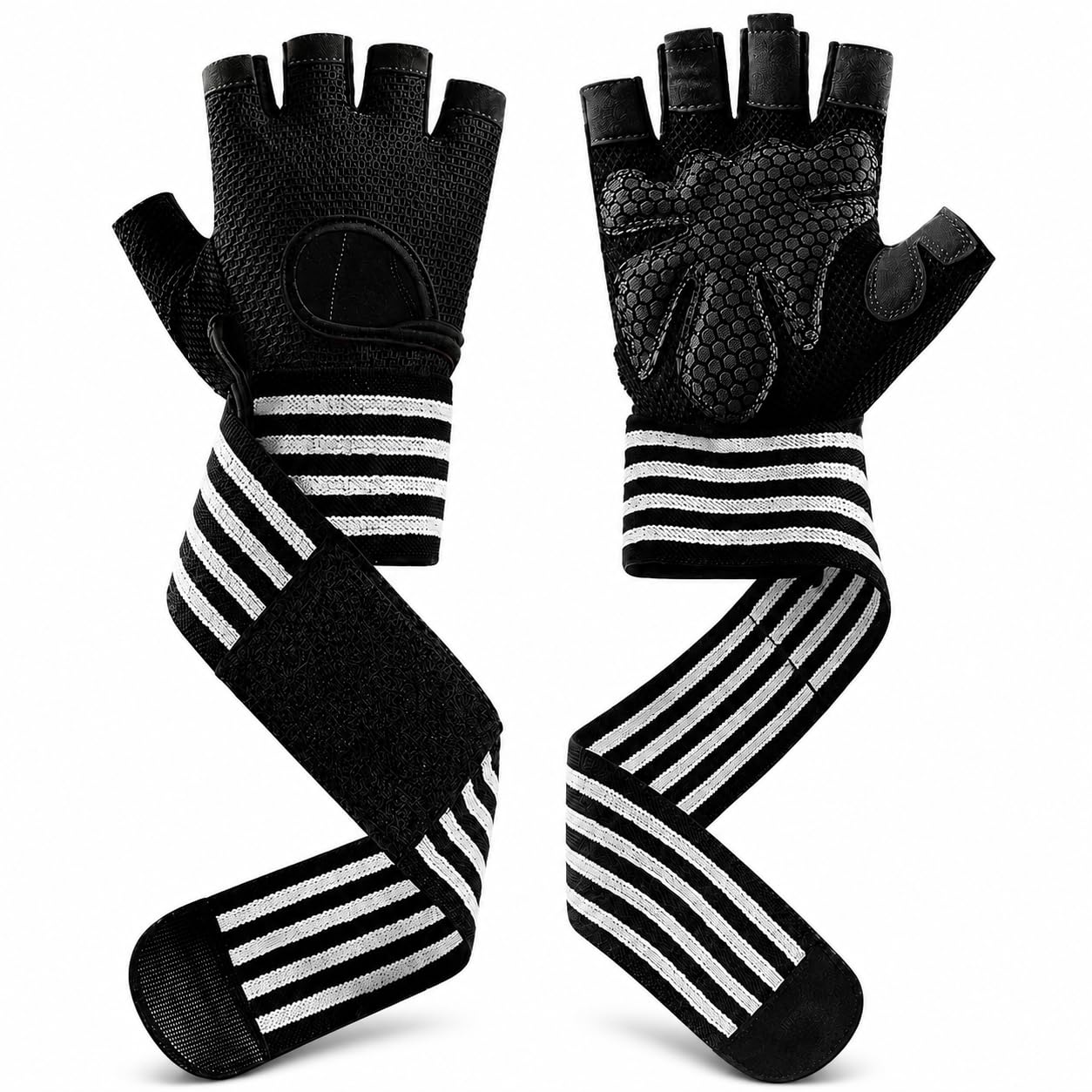 ArrowMax Gym Gloves with Wrist Support Strap for Men & Women Workout, Half-Finger Gloves for Weightlifting, Wrist Band for Dumbbell, Exercise & Gym Workout-image-31