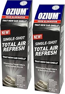 Air Sanitizer, 2 oz Car Fogger: Single-Shot Smoke Odor Eliminator & Car Air Freshener (That New Car Smell, 2 Packs)