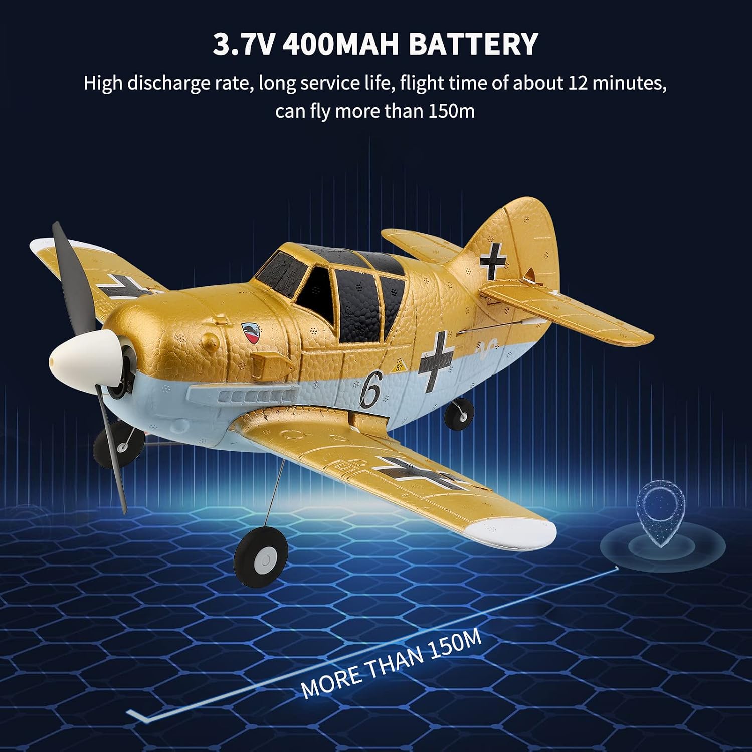 GoolRC RC Plane, WLtoys A250 RC Airplane, 2.4GHz 4CH Remote Control Airplane with 6-Axis Gyro, Easy to Fly RC Aircraft Flight Toys for, Adults and s