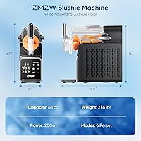 Vista 8 de Máquina para granizar, no necesita hielo, máquina de bebidas congeladas con 6 ajustes preestablecidos, limpieza automática y pantalla de temperatura