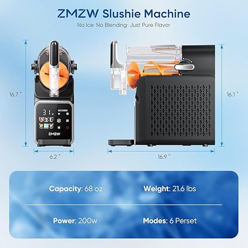 Miniatura 8 de Máquina de granizado con compresor, máquina de bebidas congeladas, no necesita hielo, 6 preajustes, limpieza automática, pantalla de temperatura en