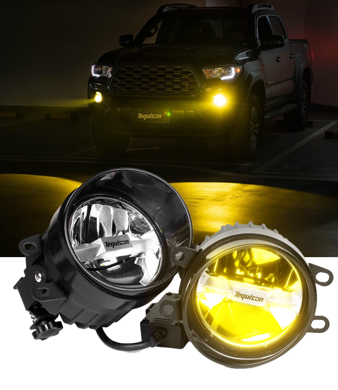 3-Mode 7000LM LED Fog Lights Kit for Tacoma 2012-2022, 4Runner 2014-2022, Tundra 2014-2021, Camry 2007-2018, Flood/Spot/Combo Beam, Plug & Play, IP67 Waterproof, Aluminum Housing (Pack of 2)