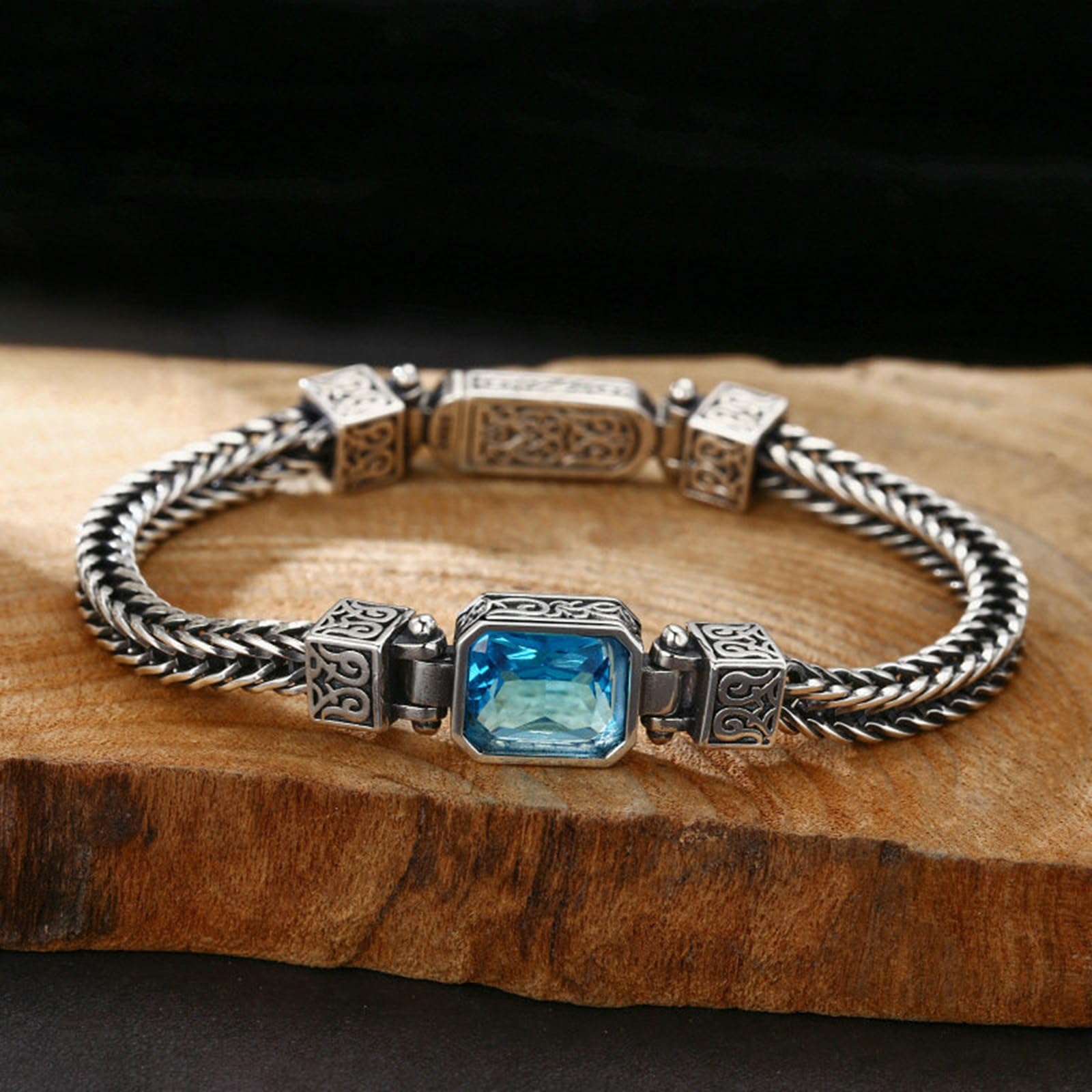 Bracelet Argent Homme 925 Massif Bracelets Chaîne pour Homme