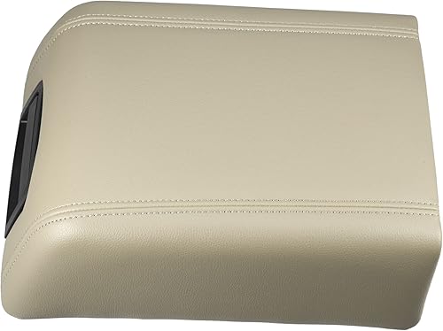 Miniatura 7 de X AUTOHAUX Cubierta de la consola central del automóvil para Ford F-150 2004-2008, funda para reposabrazos de piel sintética, color beige
