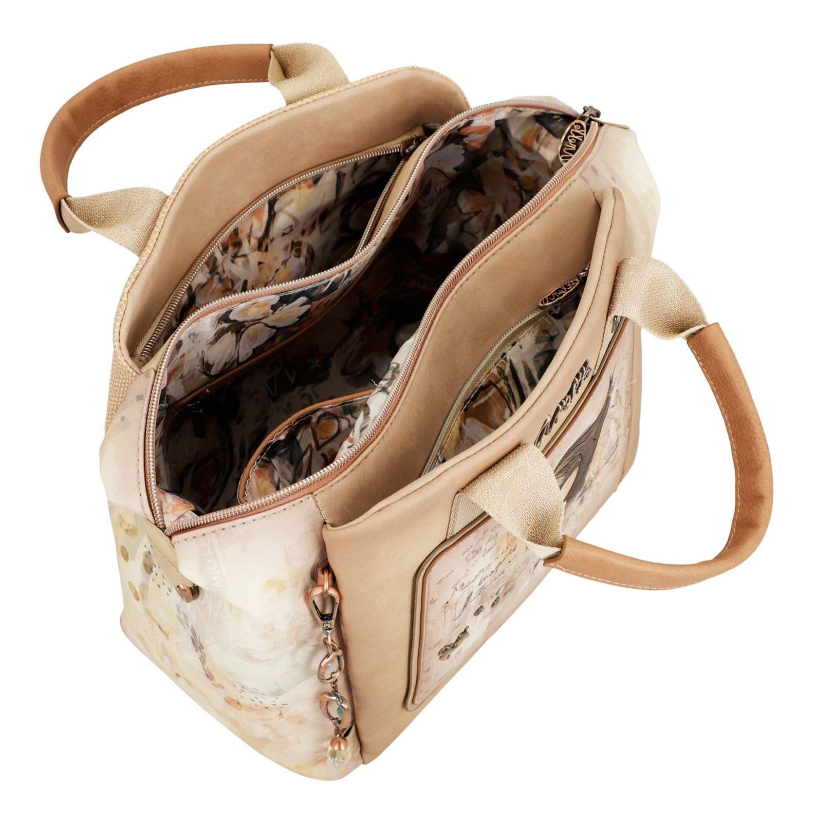 Anekke Bolso Bowling con Bandolera Memories - Gran Capacidad y Material Flexible | Bolsillos Exteriores e Interiores | Medidas: 31x24x16 cm