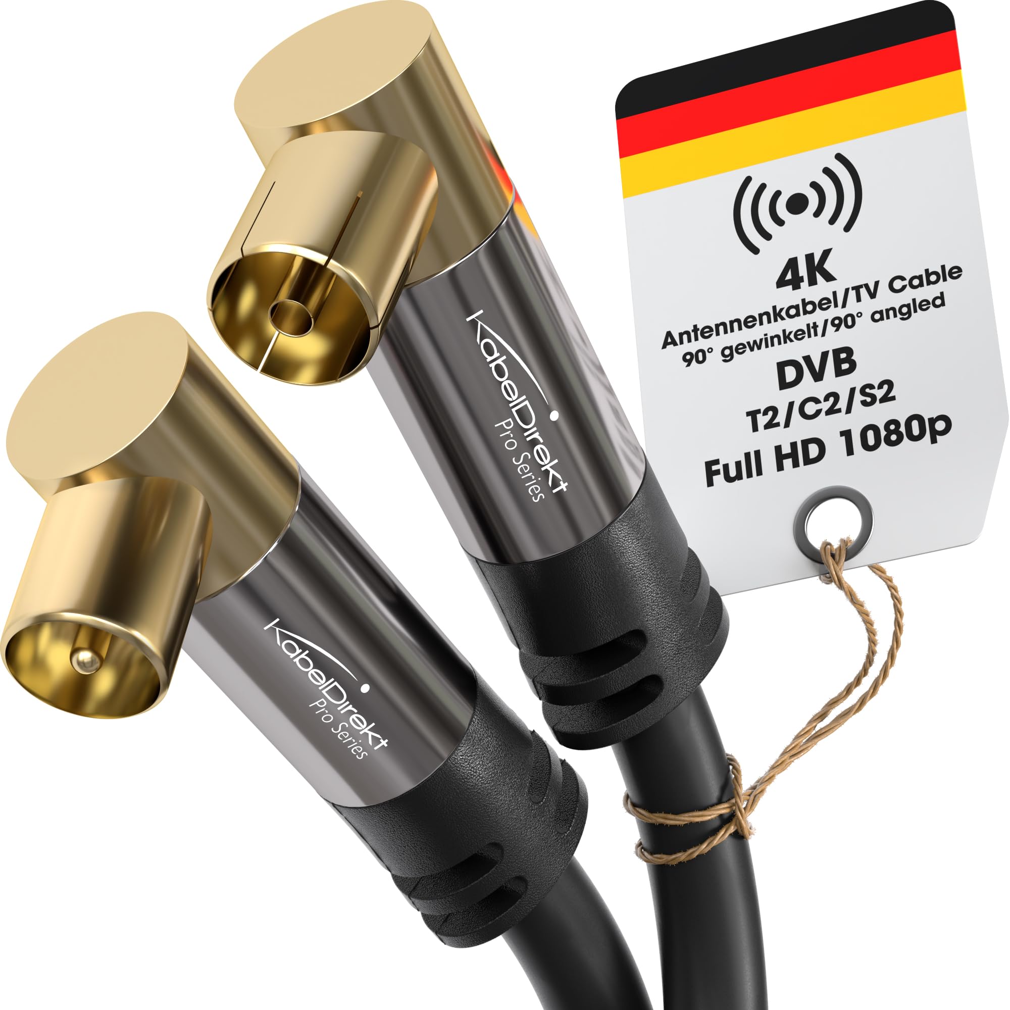 KabelDirekt – Cable Antena TV 4K, Cable Coaxial – 90° acodado – 2m – TV digital y analógico – Disponible en 0,5-20m (Enchufe acodado/Toma acodada, para DVB-C/DVB-T/DVB-S, negro) — view 10