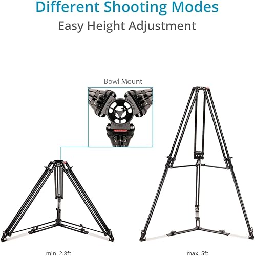 Miniatura 3 de Proaim Soporte de trípode para cámara de 3.937 in con esparcidor de aluminio. Carga útil de hasta 176 libras (CST-100-01)