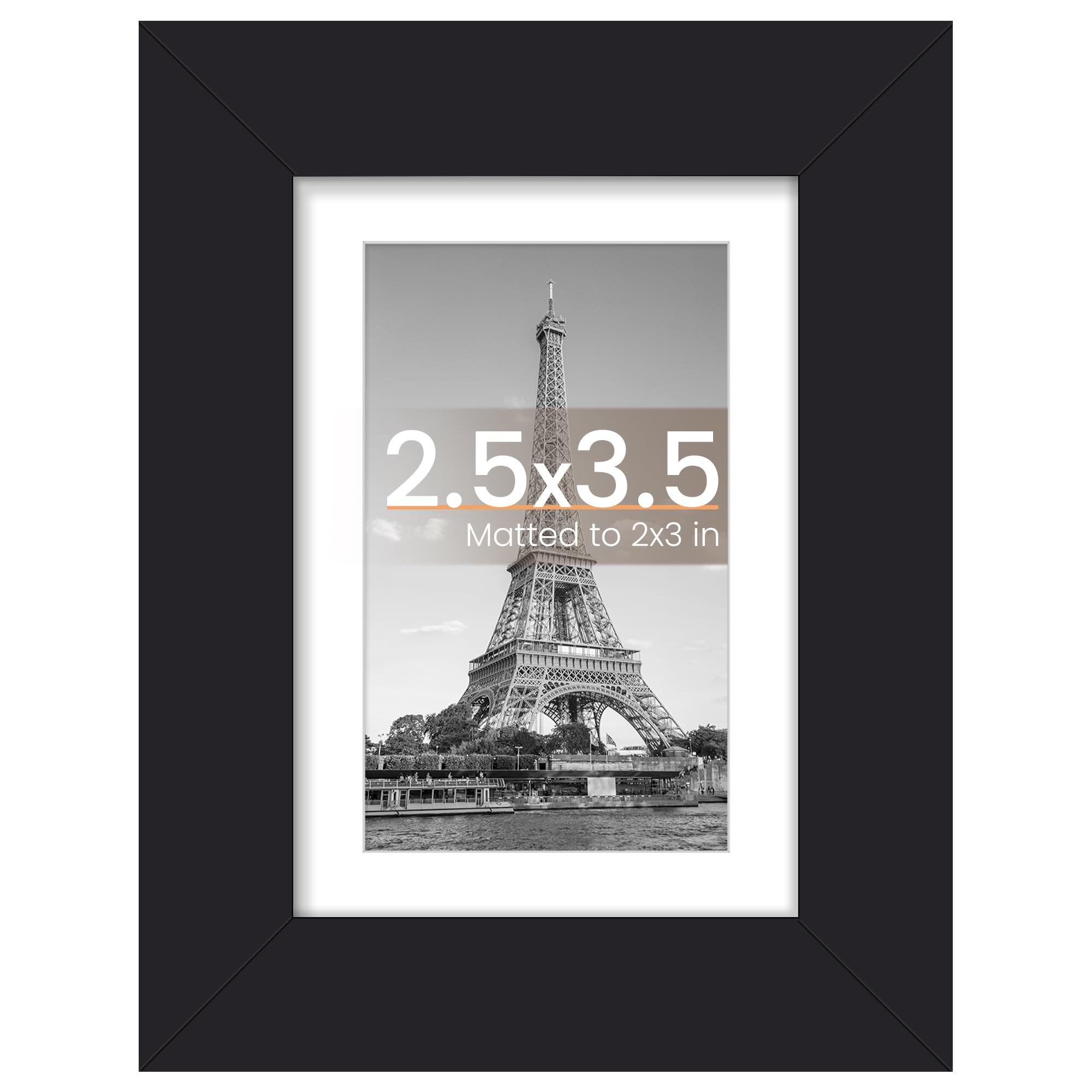 upsimples 2.5x3.5 Picture Frame, Wall Decor Photo Frames, Black 1 Pack | 2.5 x 3.5 Small Frame, 2x3 Frame with Mat for Gallery Wall, Family, Baby, Dog, Dorm, Christmas