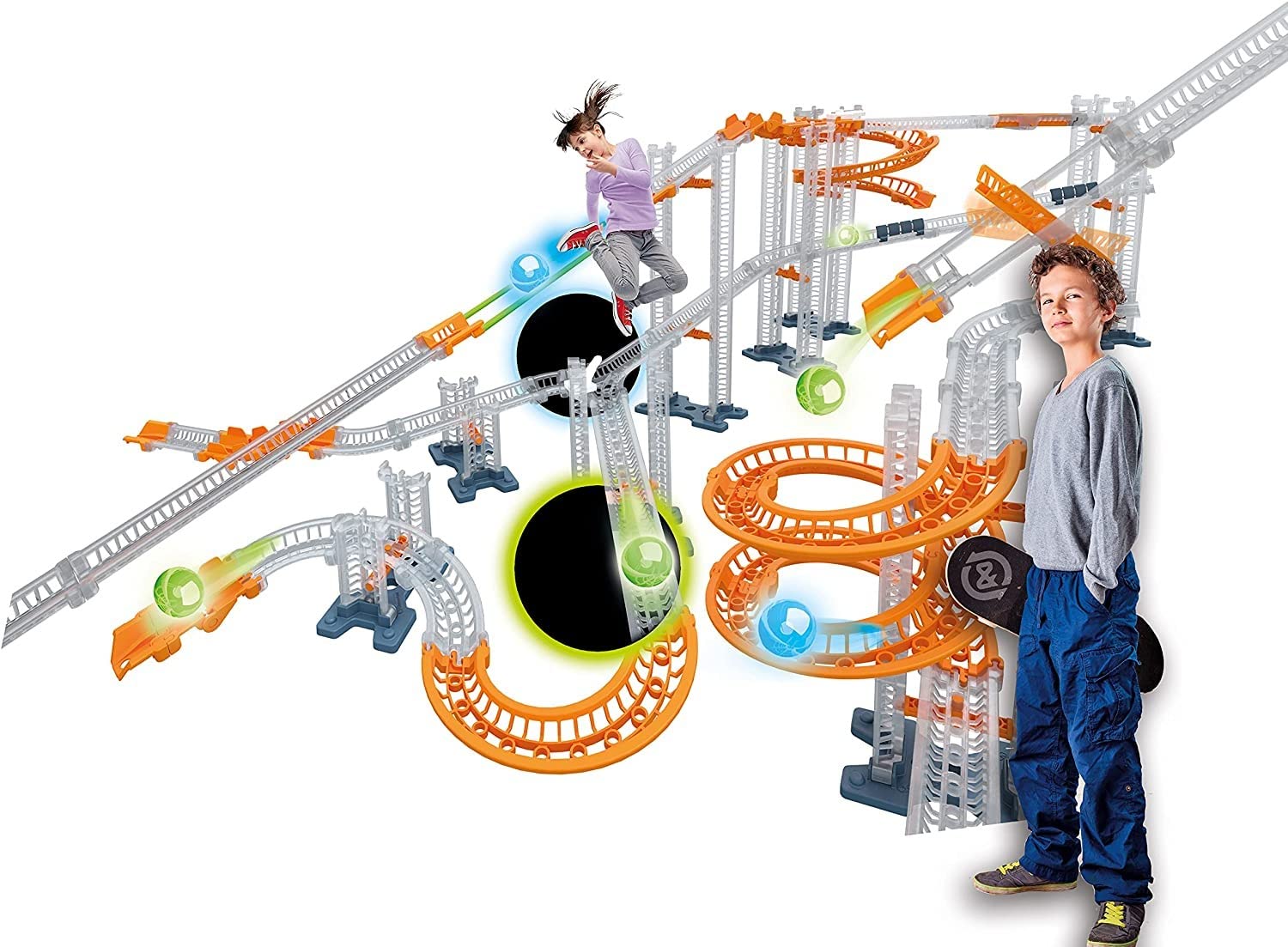 Clementoni - Action and Reaction-Glow Effect, Building Set, Marble