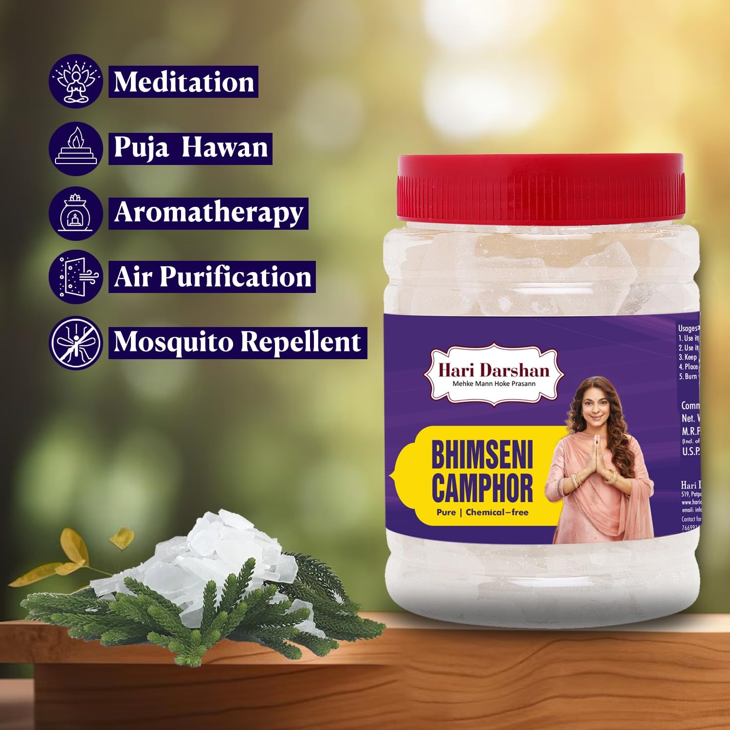 Hari Darshan Electric Aroma Burner with 50g Bhimseni Camphor | Kapoor Dani Camphor Diffuser for Home | Room Freshener | Oil Diffuser | Aromatherapy Vaporizer | Electric Fragrance Diffuser - Image 8 thumbnail