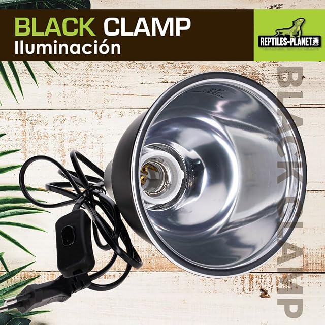 Foto 2 de 8 de Reptiles Planet Black Clamp 14 - Soporte de Bombilla con Pinza para terrario (14 cm de diámetro, 16 cm)