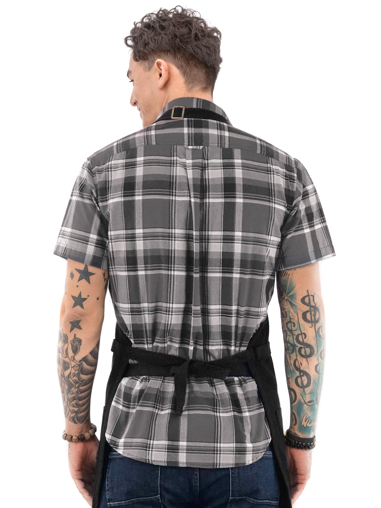 Knife Roll Apron Heavy Duty Canvas Leather Support Black | Heavy Duty Canvas Leather Support Folds into a Knife Roll Pro Chef BBQ Butcher Bartender Tool product thumbnail 7