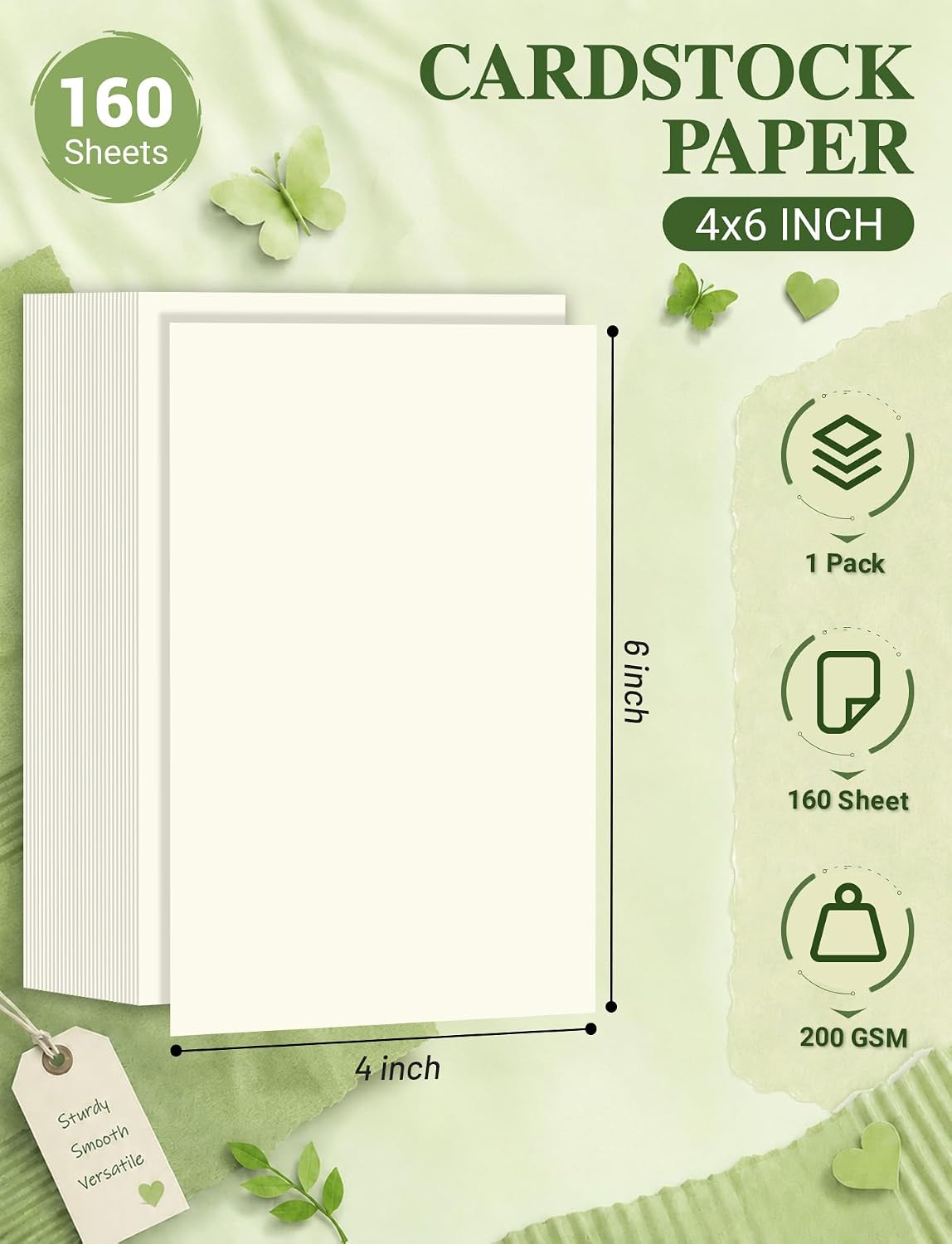 4x6 Cream Cardstock, 160 Sheets Thick Index Cards 4x6, Card Stock Paper image 2