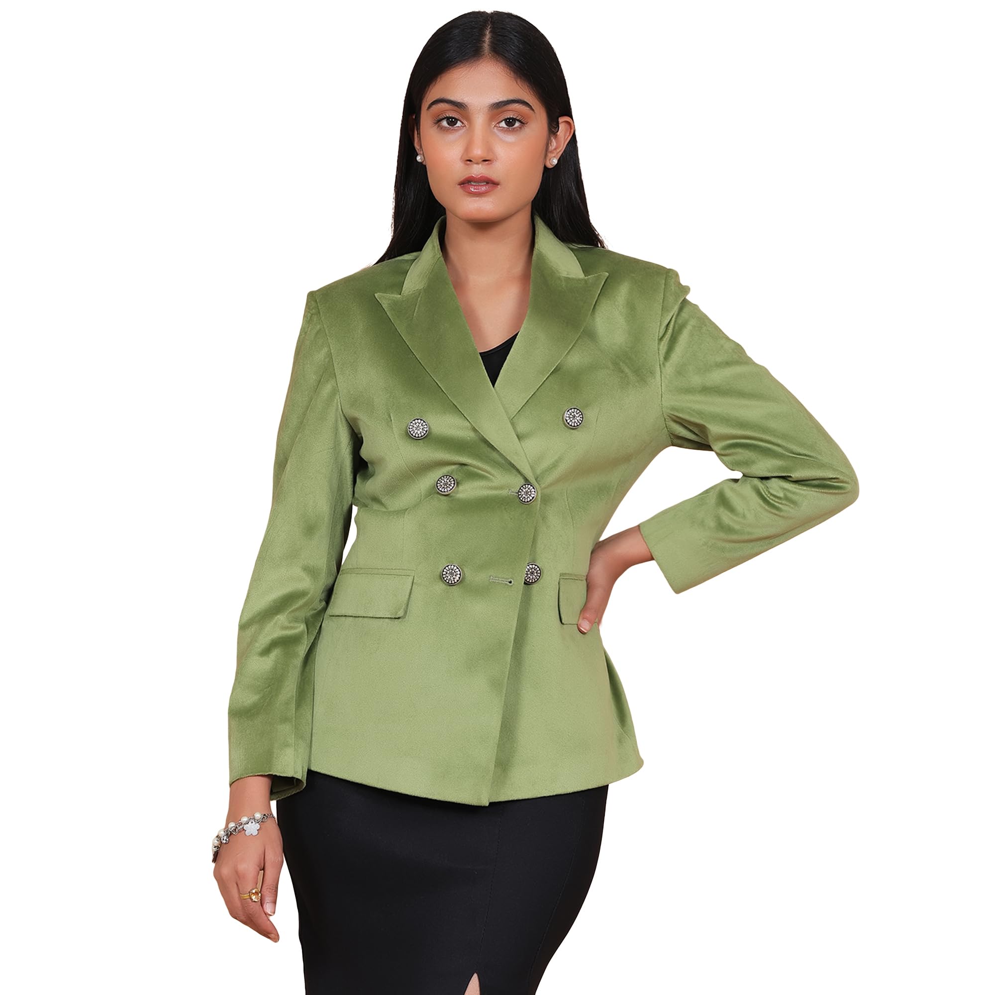talethread Women's Cotton Velvet Blazer-picture-34