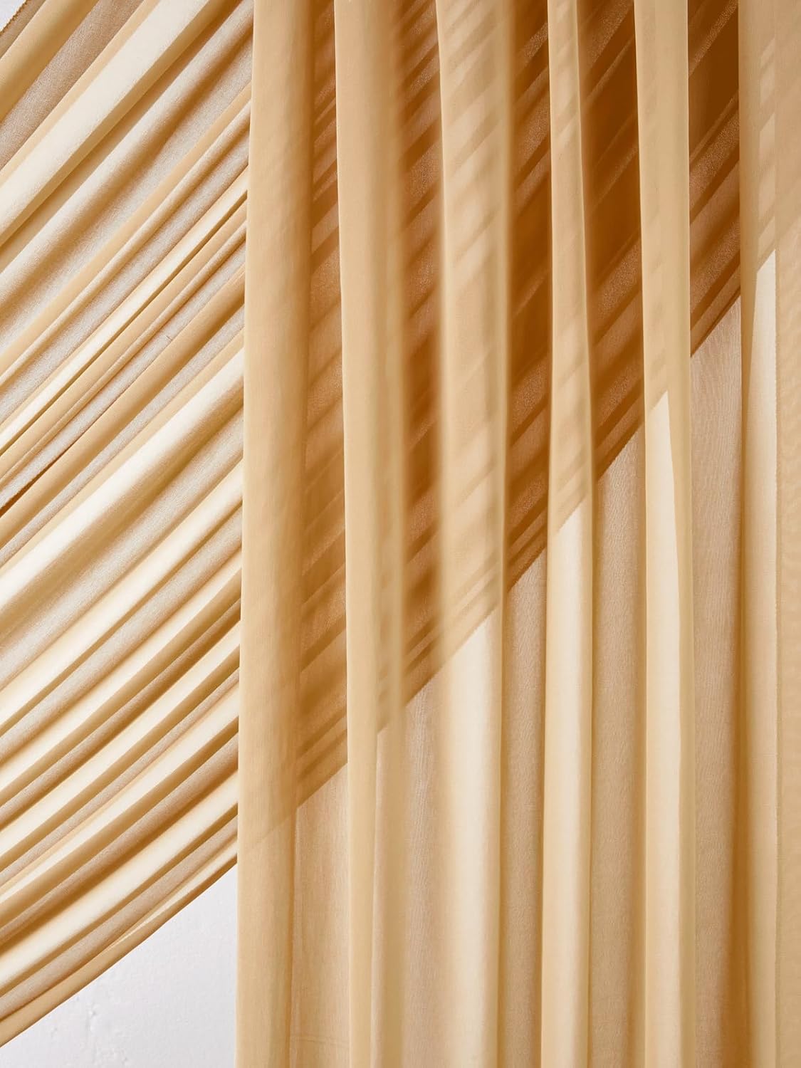 6 Yards Wedding Arch White Sheer Backdrop Curtain 6 Panels Chiffon Fabric Drapery Nude and Cream Ceremony Birthday Party Anniversary Decoration