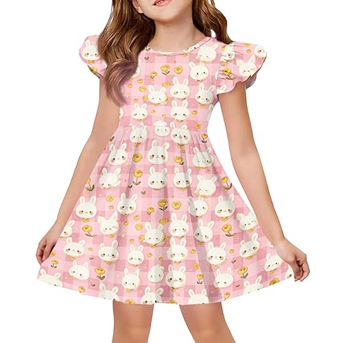 Girls Summer Dress Big Kids Ruffles Sleeve Flower Sundress Teen
