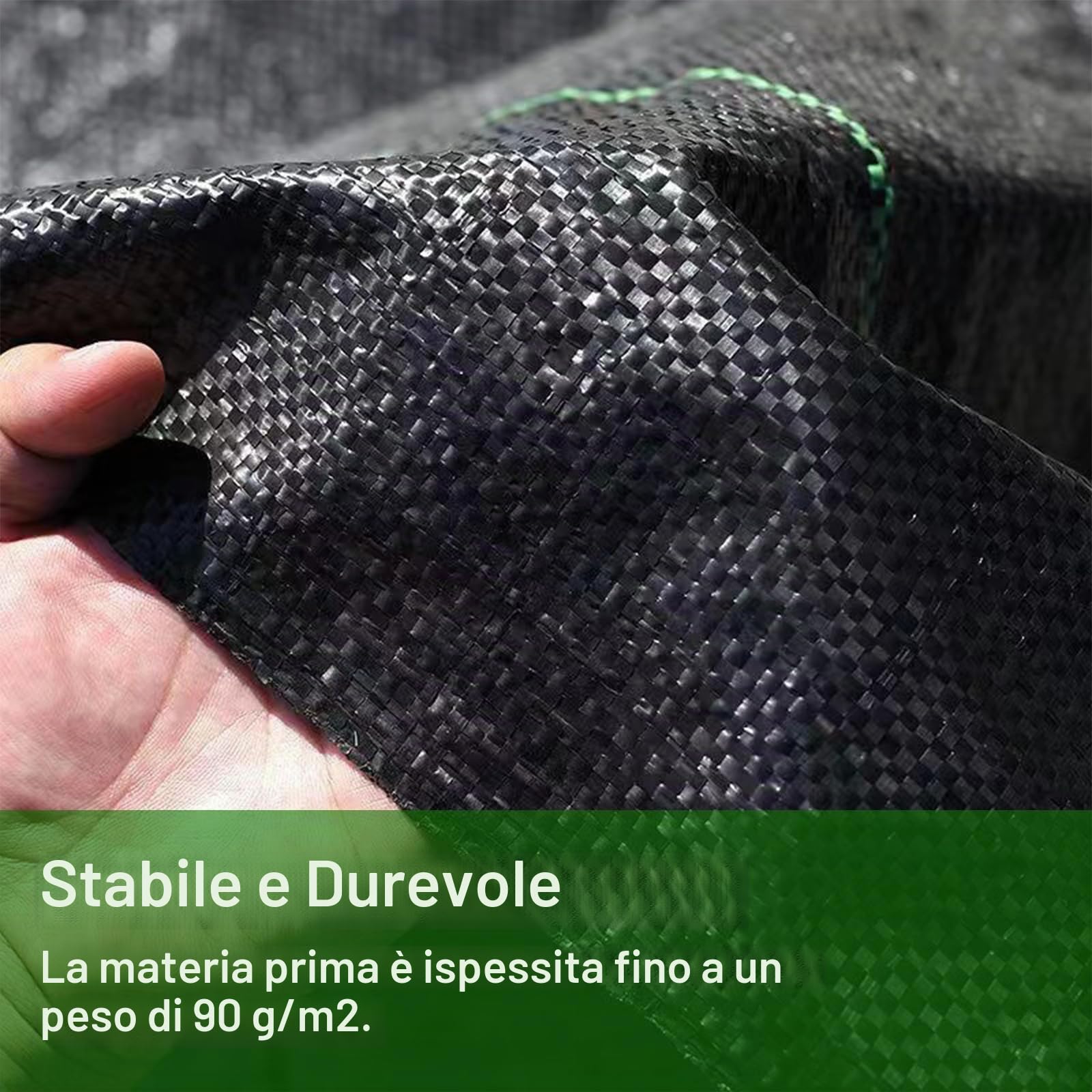 Telo Pacciamatura, 3 m x 10 m, 30 m², 90 g/m², permeabile all'Acqua, Resistente agli Strappi, Anti-Erbacce, Telo Anti Erbacce per Erbacce da Giardino, Orto