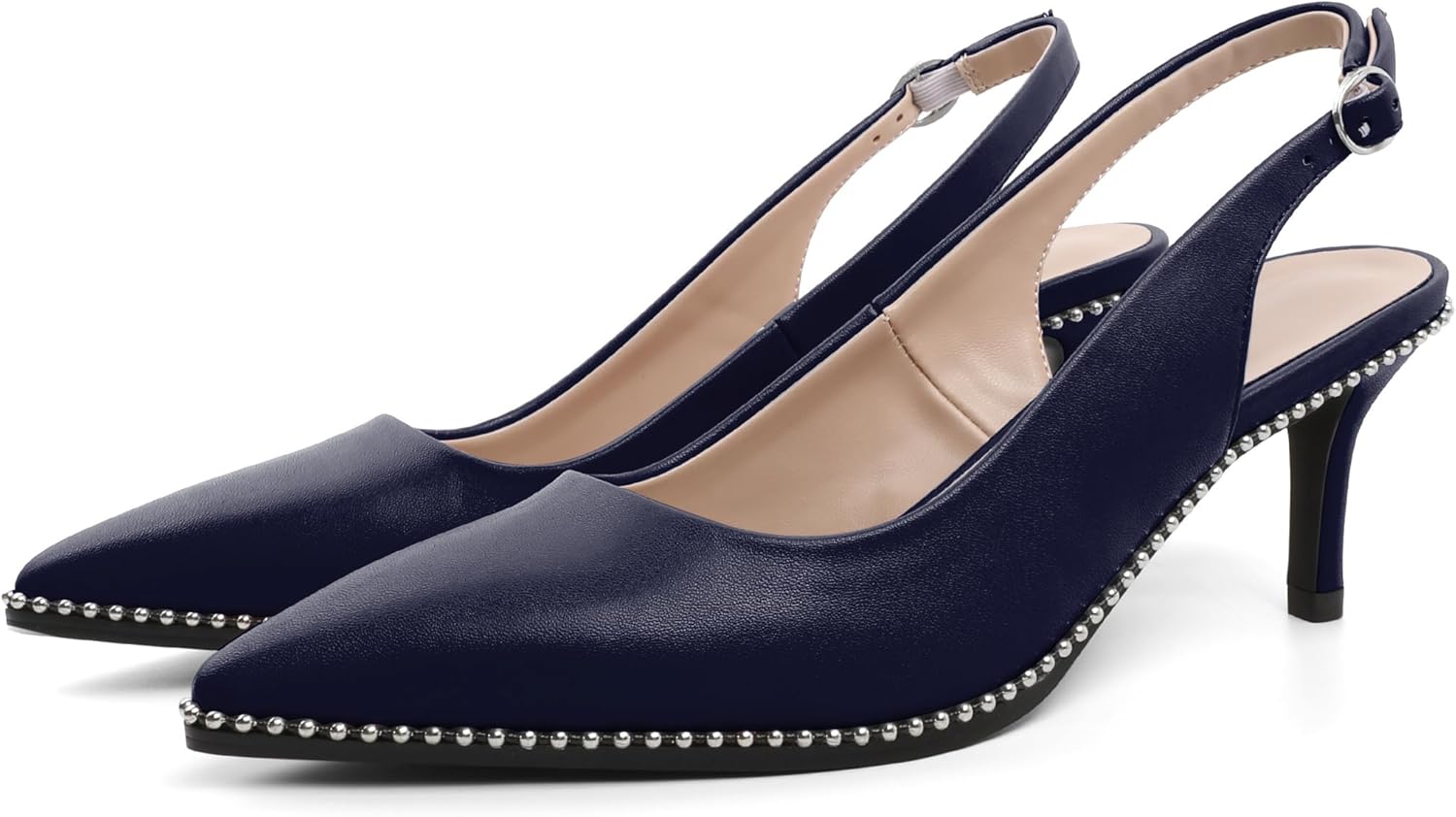 YODEKS Slingback Kitten Heels Women's Pointed Toe Low Heel Pumps 2.5 Inch Shoes Size 5-13 - Image 8