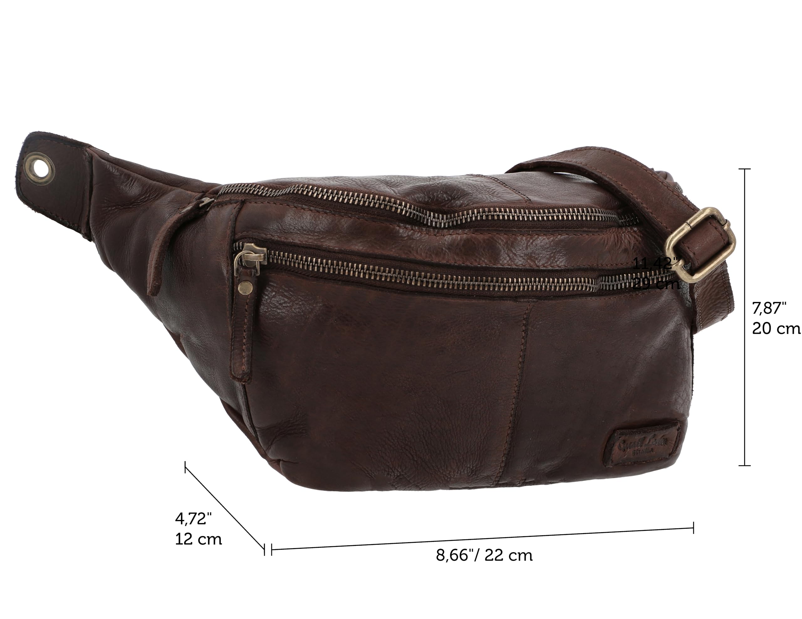 Gusti Marsupio in pelle – Freya, da donna e da uomo, marsupio, in pelle marrone, marrone, Stile retr