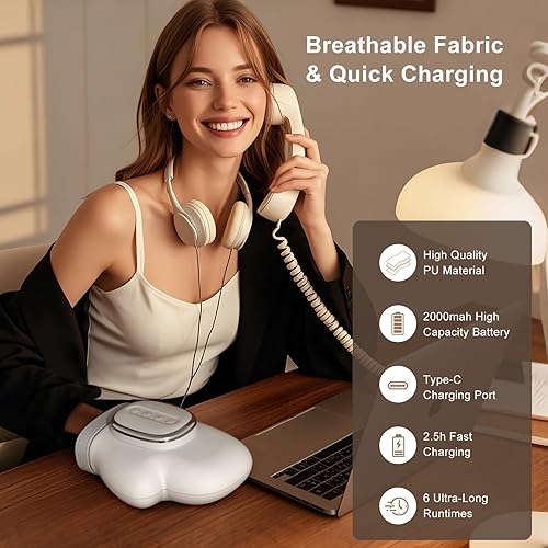 Miniatura 4 de Masajeador de manos con calor y compresión, masajeador eléctrico de manos para artritis, túnel carpiano y alivio del dolor de dedos, presión