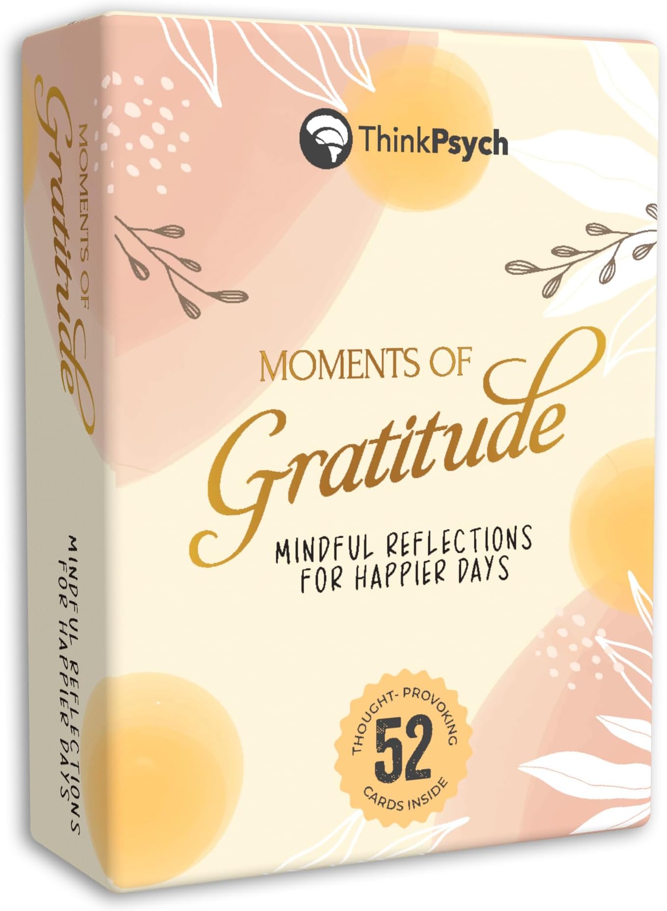 ThinkPsych Moments of Gratitude Deck - 52 Cards to Promote Positivity & Mindfulness - Positive Affirmations Cards & Uplifting Gifts for Women - Inspiring Journal Prompts