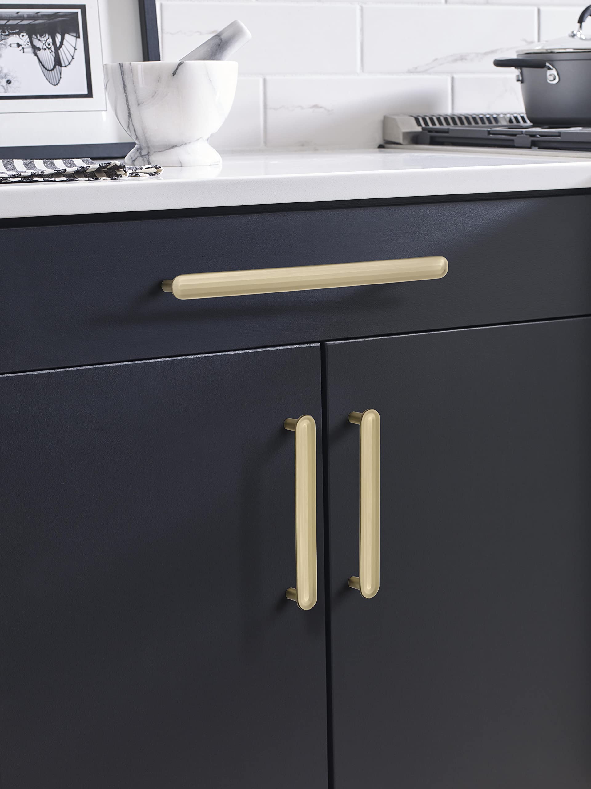Amerock Concentric 5-1/16 in (128 mm) Center-to-Center Golden Champagne Cabinet Pull - Image 3