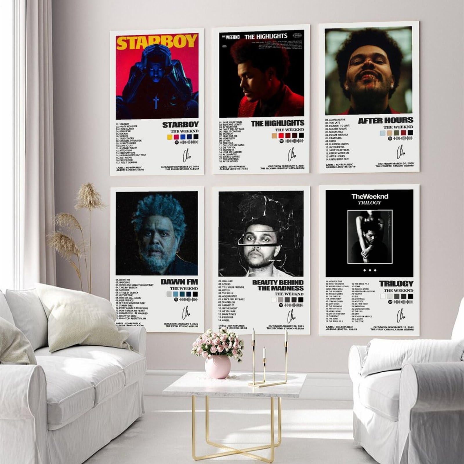 Yuagaiou A Set Of 6 The Weeknd Music Album Poster Wall Art Canvas Posters Room Decorative Aesthetic Poster Print Decor 08x12inch(20x30cm) Style - Image 4