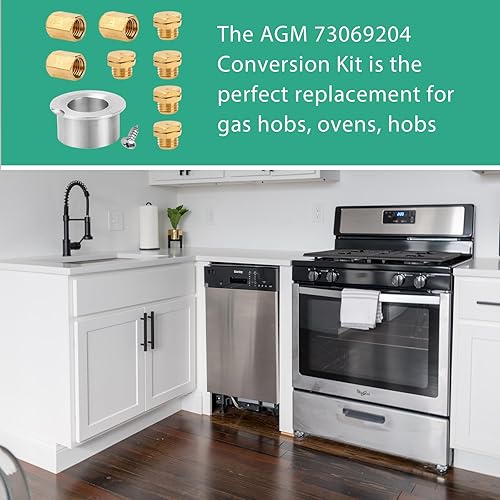 Miniatura 5 de AGM73069204 Kit de conversión de rango de gas, compatible con LG Kenmore Elite Gas Stove Propane Range LP, kit de orificio de gas de repuesto para