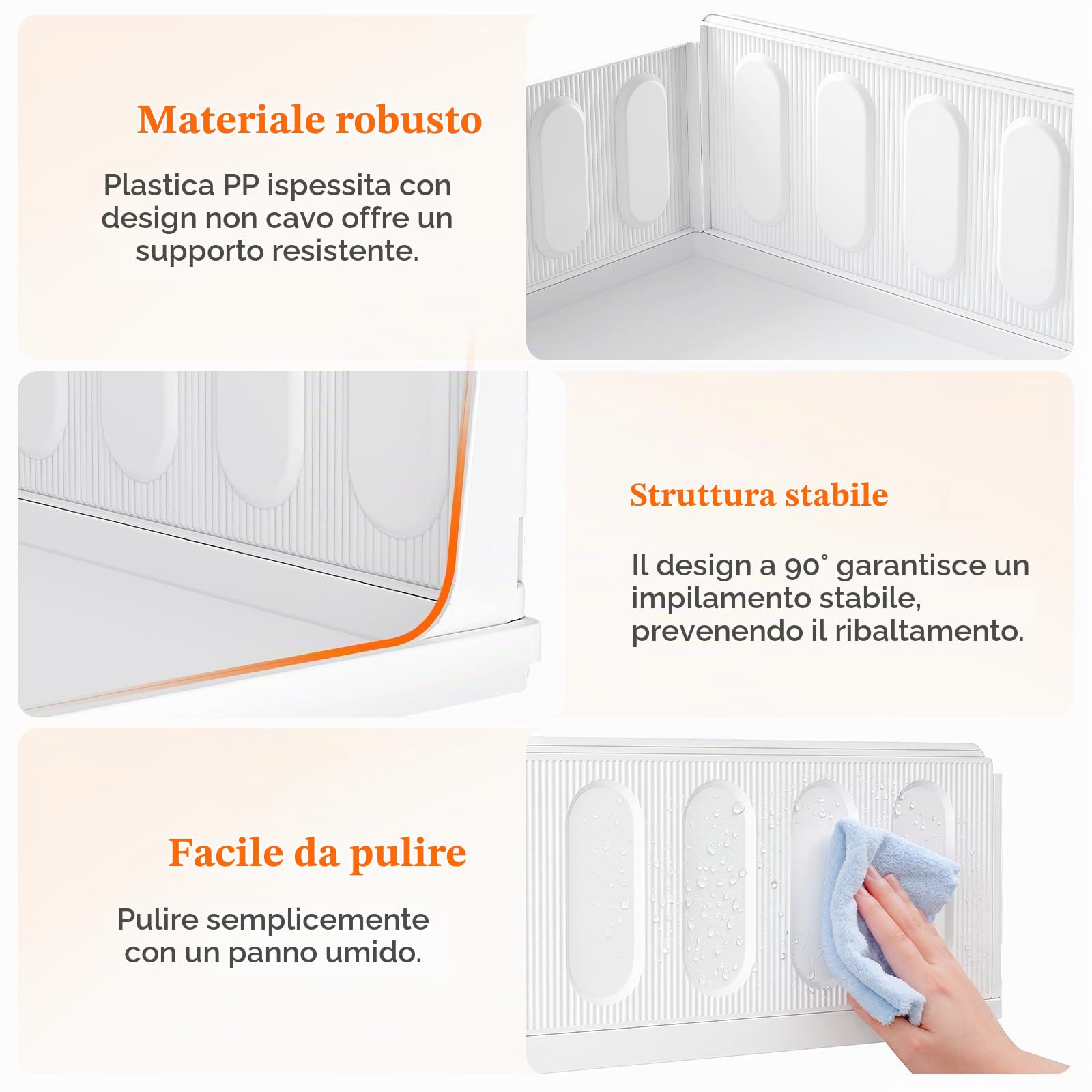Lifewit Organizer Armadio Interno, Impilabili Contenitori per Vestiti, Contenitori con Cassetti Salvaspazio Estraibile, Scatole Portaoggetti per Cucina, Bagno e Camera da Letto, 20L, Bianco, 8 Pezzi | Sistema di organizzazione estensibile in plastica per