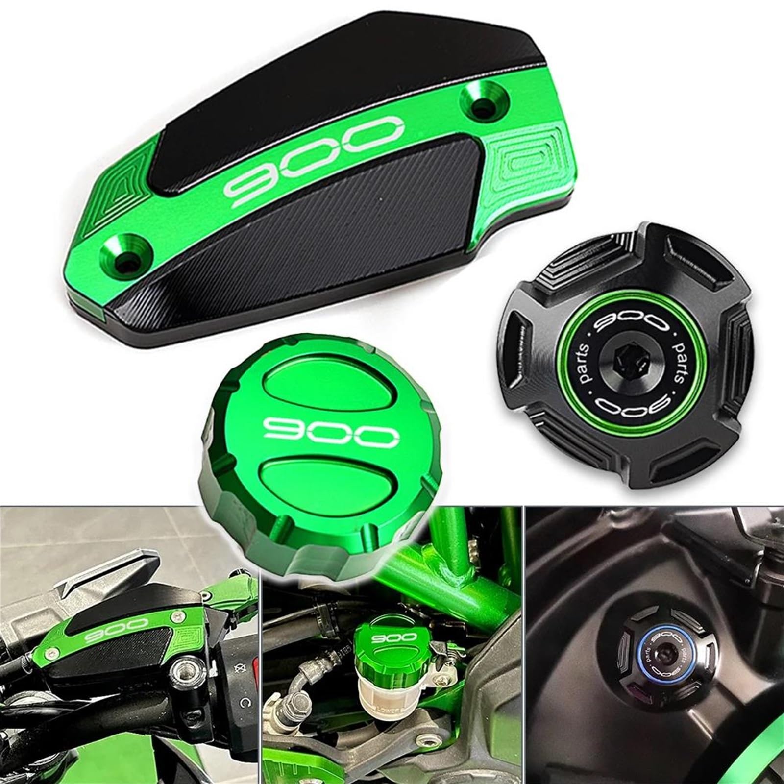 Tapa del Depósito De Líquido Frenos Delantero Y Trasero Tapón Llenado Aceite Motor para Motocicleta para Kawasaki Z900 ABS (2017-2025)(M)