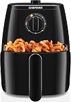 Friteuse à air TurboFry 5-quarts Chefman, panier et plateau lavables au lave-vaisselle, utilise peu ou pas d'huile pour des aliments sains, minuterie de 60 minutes, cuisine des repas plus sains rapidement, lumière indicatrice de chaleur et de puissance, contrôle de température, noir